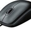 Logitech B100 USB Wired Mouse 800 DPI Optical Sensor 3 Buttons for Right and Left Handed PC/Mac Black