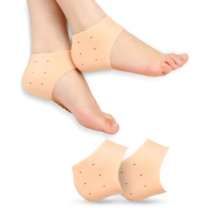 Silicone Gel Heel Protector - Plantar Fasciitis Soft Socks for Hard, Cracked, Dry Skin- One Pair- Moisturizing Protector